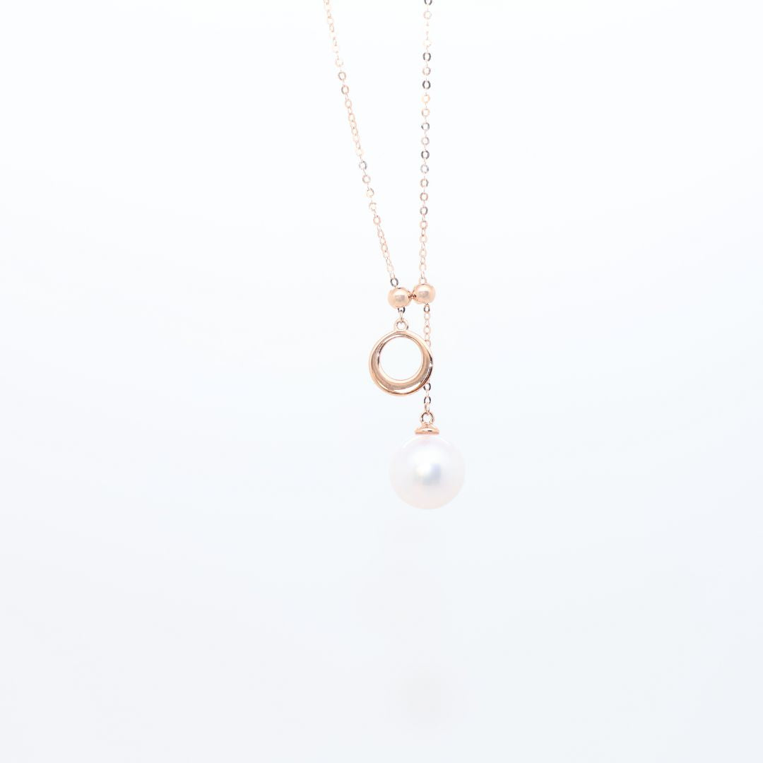 18K Diamond "parent-child" Pearls Necklace