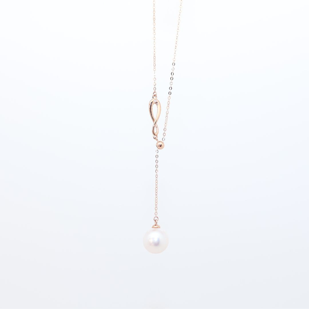 18K Diamond "Ouroboros" Freshwater Pearls Necklace