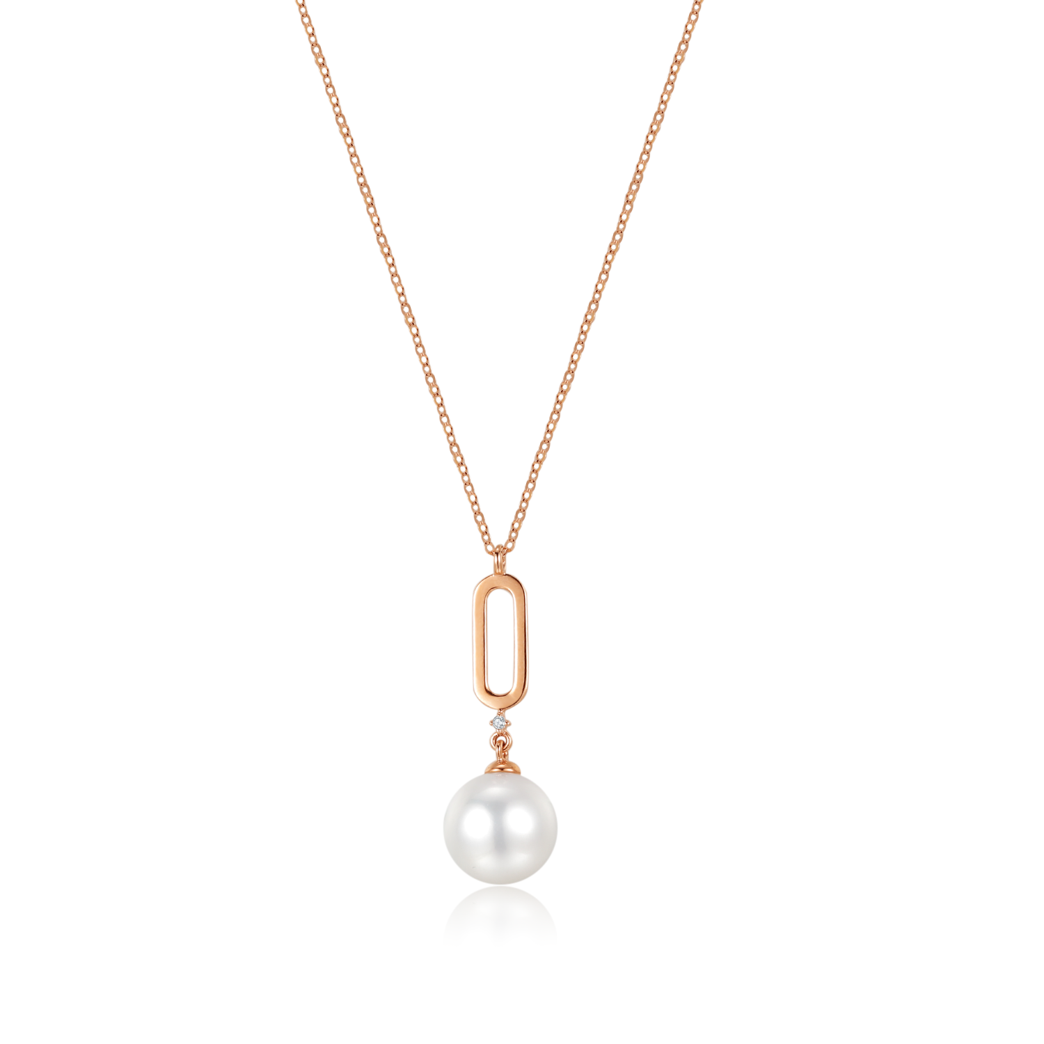 Diamond "Loop" Pearls Necklace