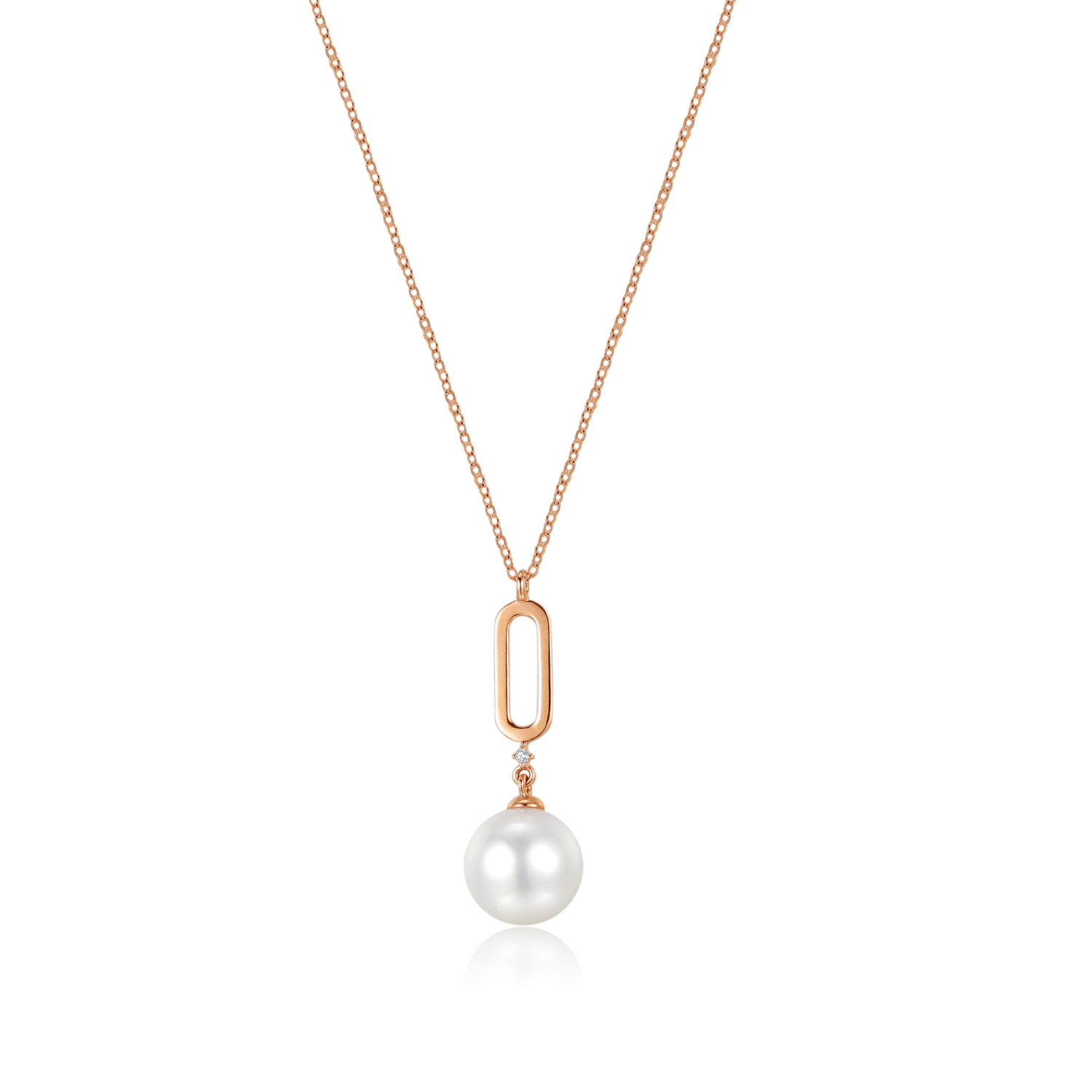 18K Diamond "Loop" Pearls Necklace