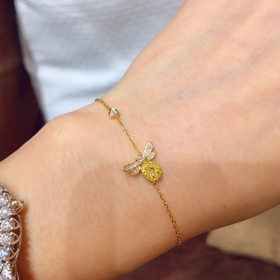 "little bee" diamond Bracelet yellow gemstone
