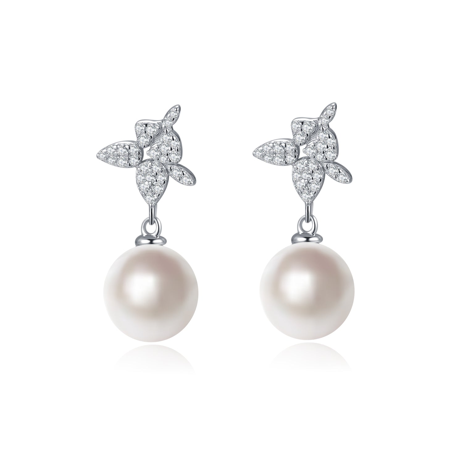 925 silver "Coniferous" Pearl Earrings