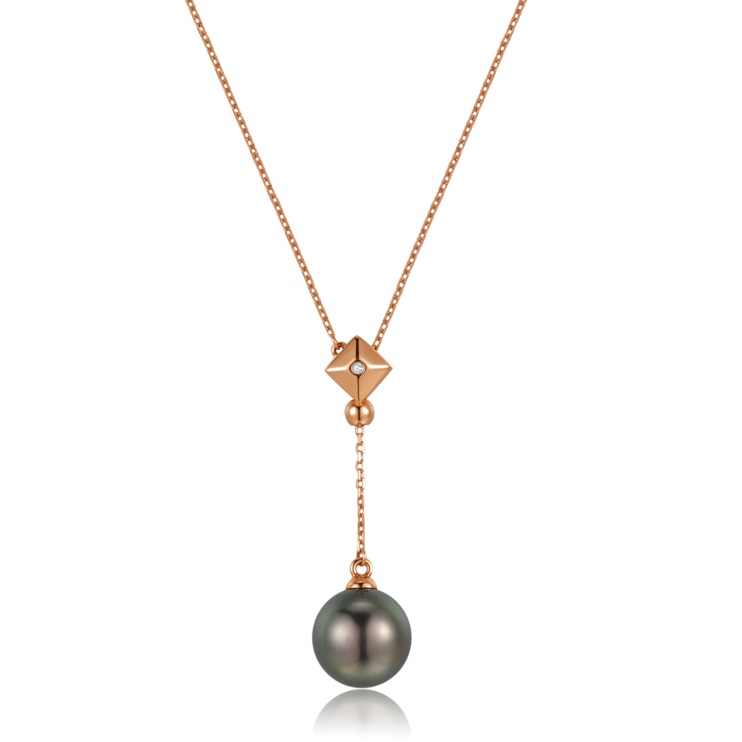 Diamond quadrilateral South Sea Pearls Necklace