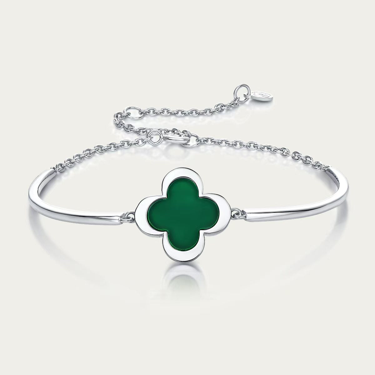 Clover Jade silver Bracelet