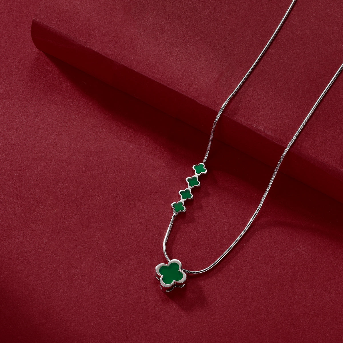Clover Jade Silver necklace