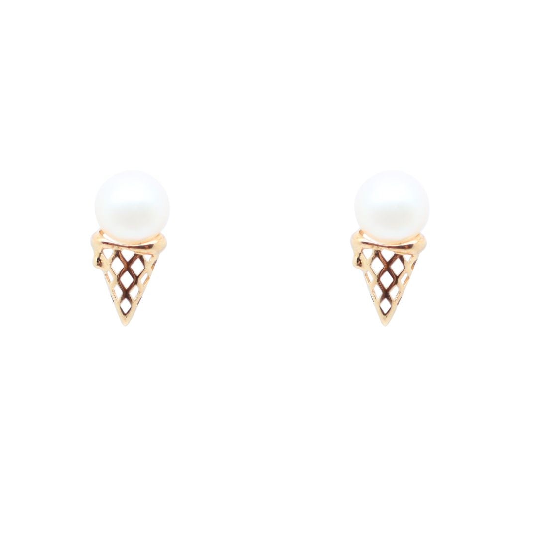 18K "Ice-cream" Pearl Earrings