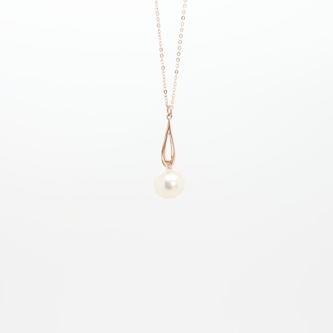 18K Diamond "droplets" Pearl Necklace