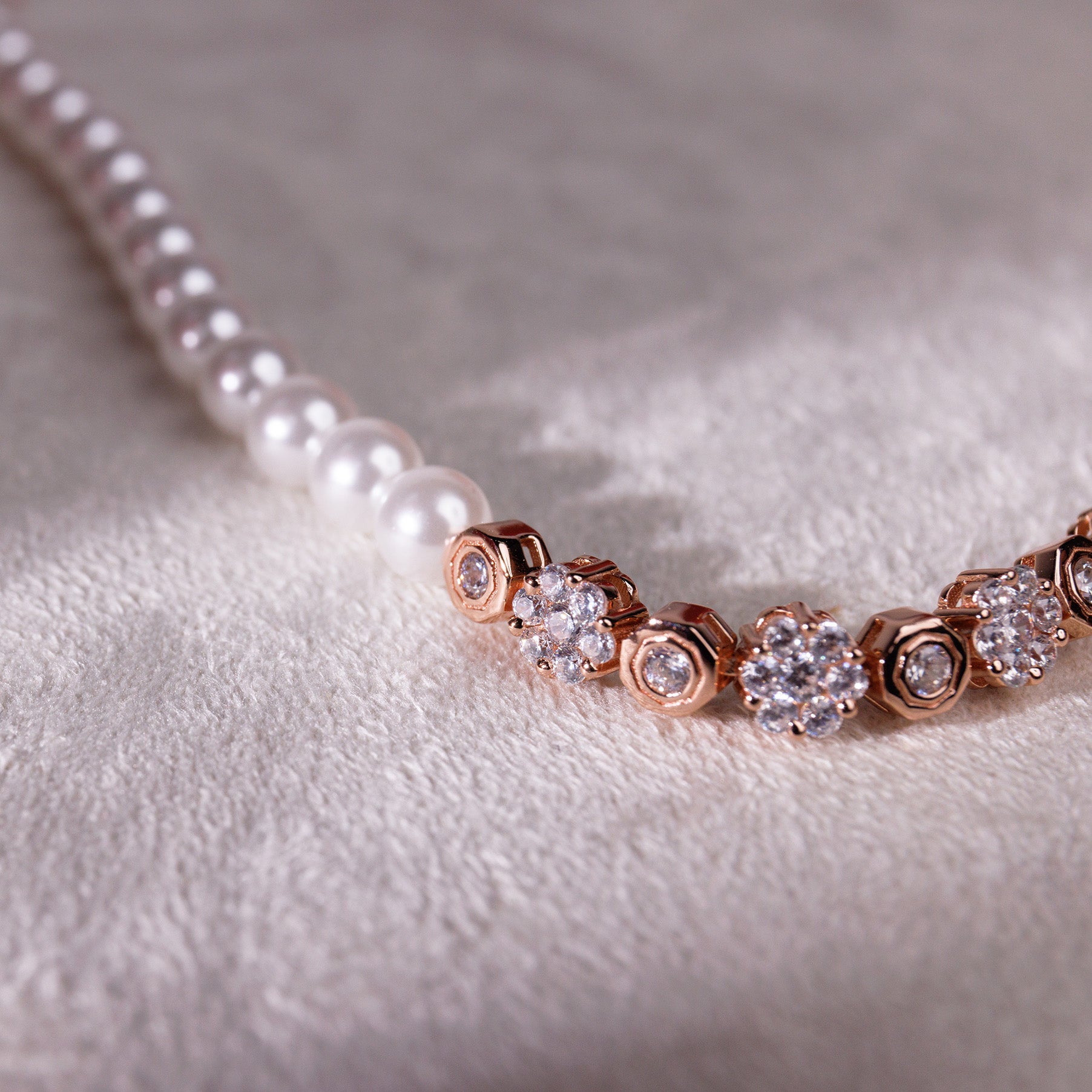 Harmony Blossom Diamond Pearl Necklace(Deluxe)