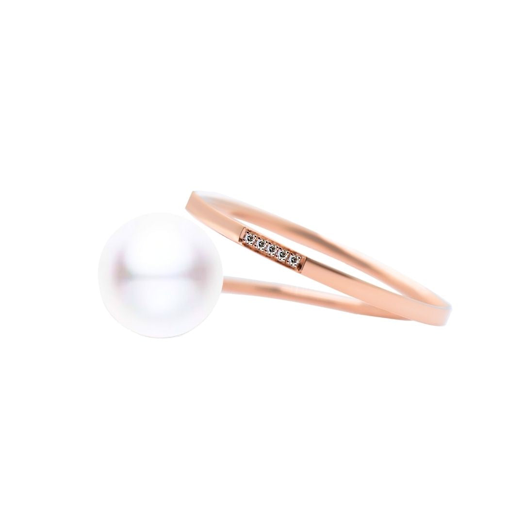 18K Diamond "Classic" Pearls Ring