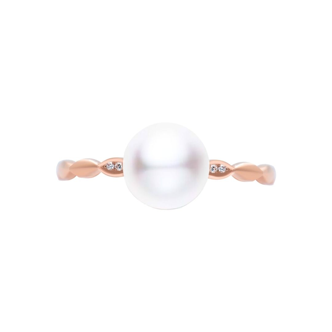 18K Diamond "Classic twist" Pearls Ring