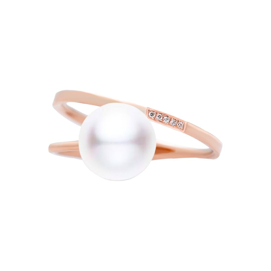 18K Diamond "Classic" Pearls Ring