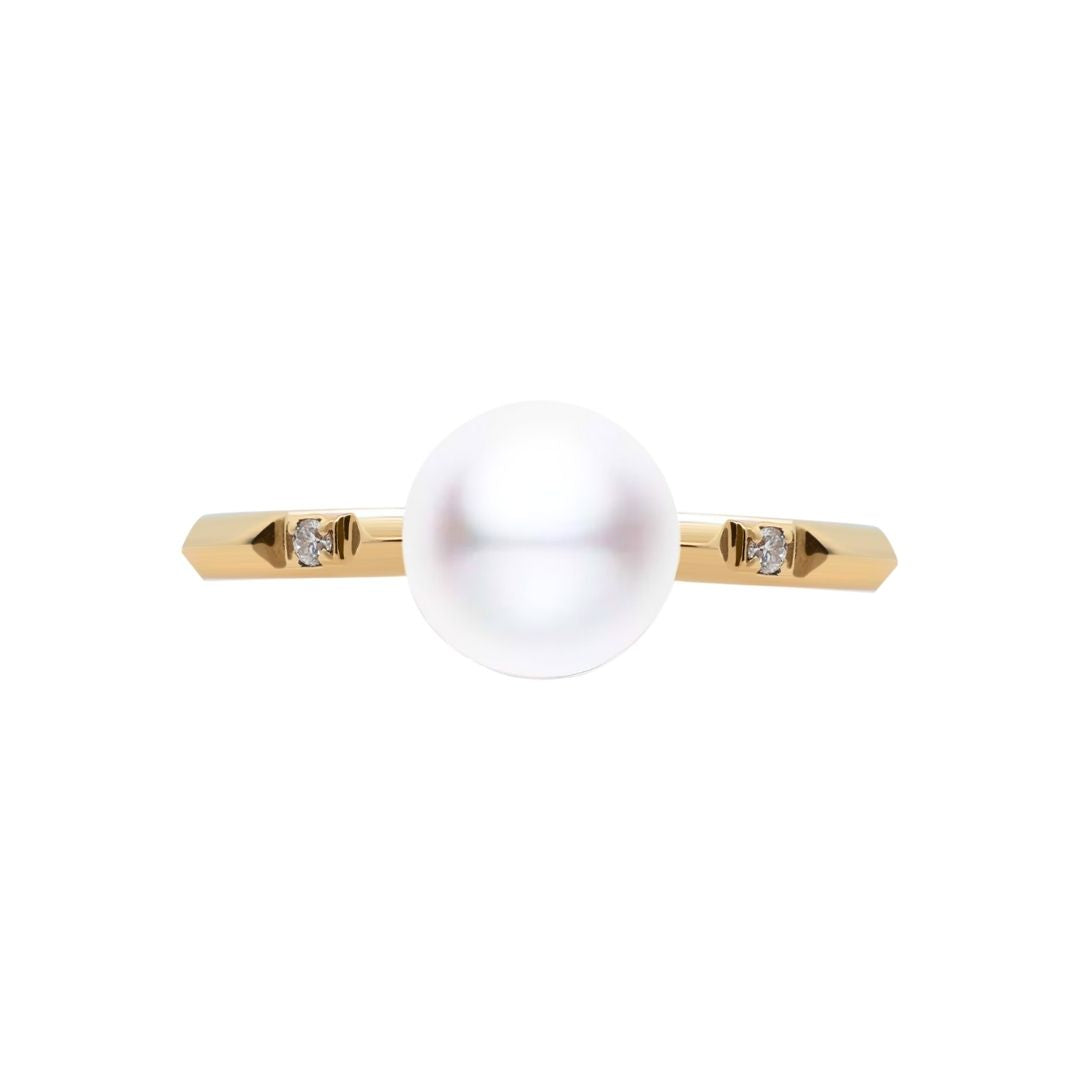 18K Diamond "Classic Twin" Pearls Ring