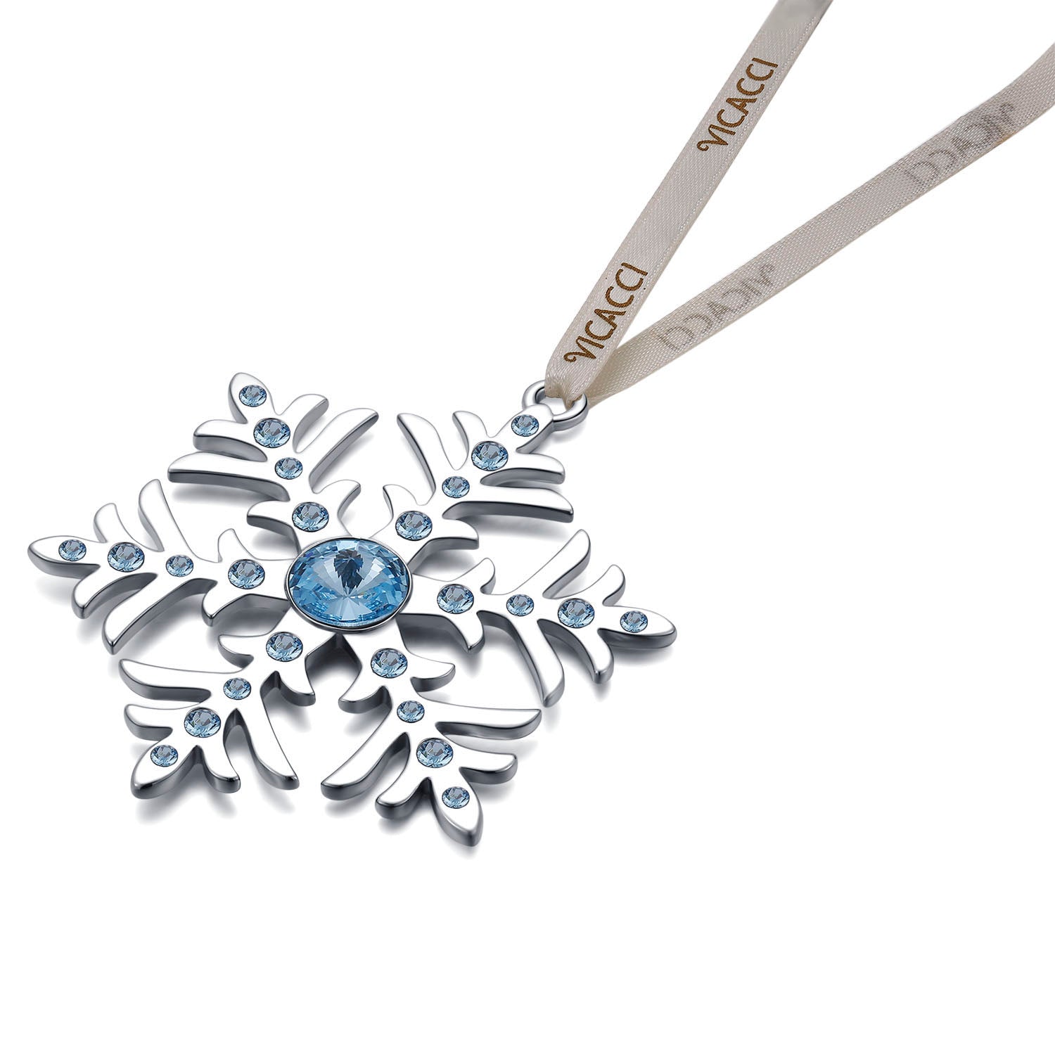 Vicacci Plated Metal Snowflake Christmas Tree Charm