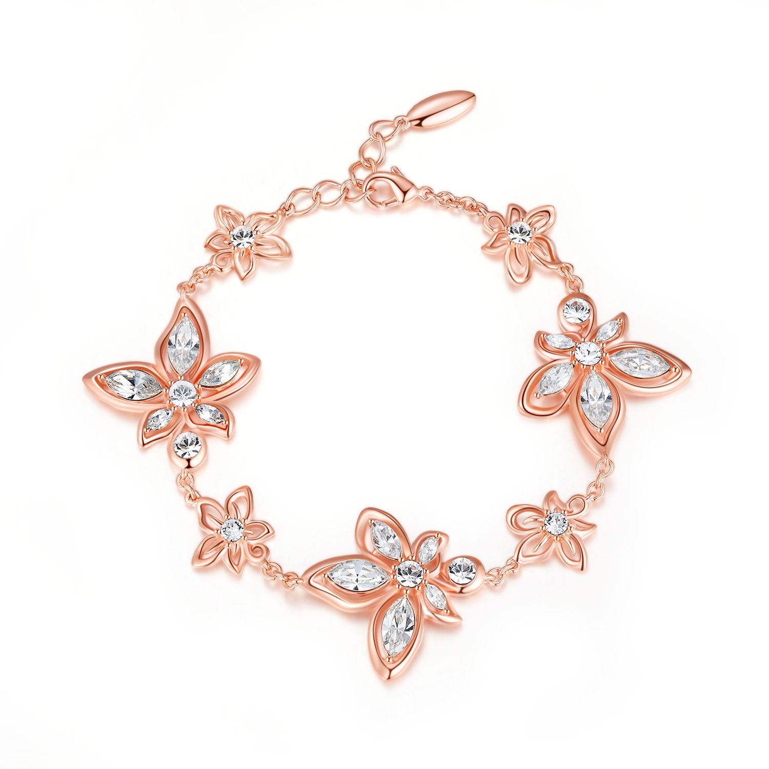 Vicacci Bauhinia Bracelet in 18K Rose Gold with Swarovski Zirconia