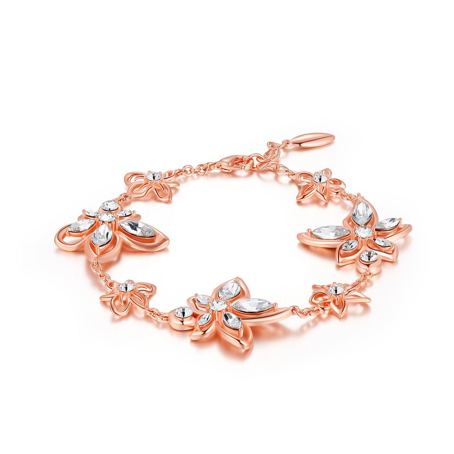 Vicacci Bauhinia Bracelet in 18K Rose Gold with Swarovski Zirconia