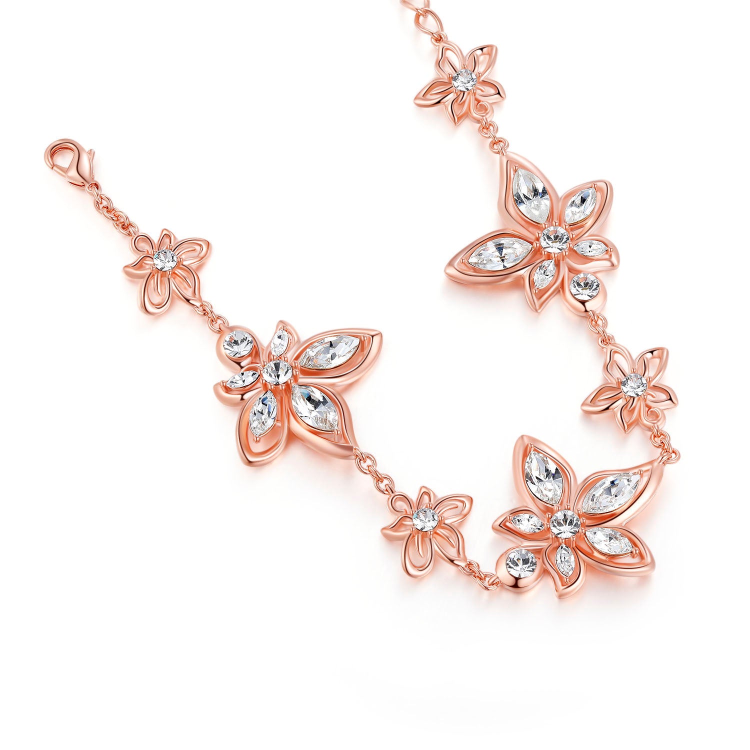 Vicacci Bauhinia Bracelet in 18K Rose Gold with Swarovski Zirconia