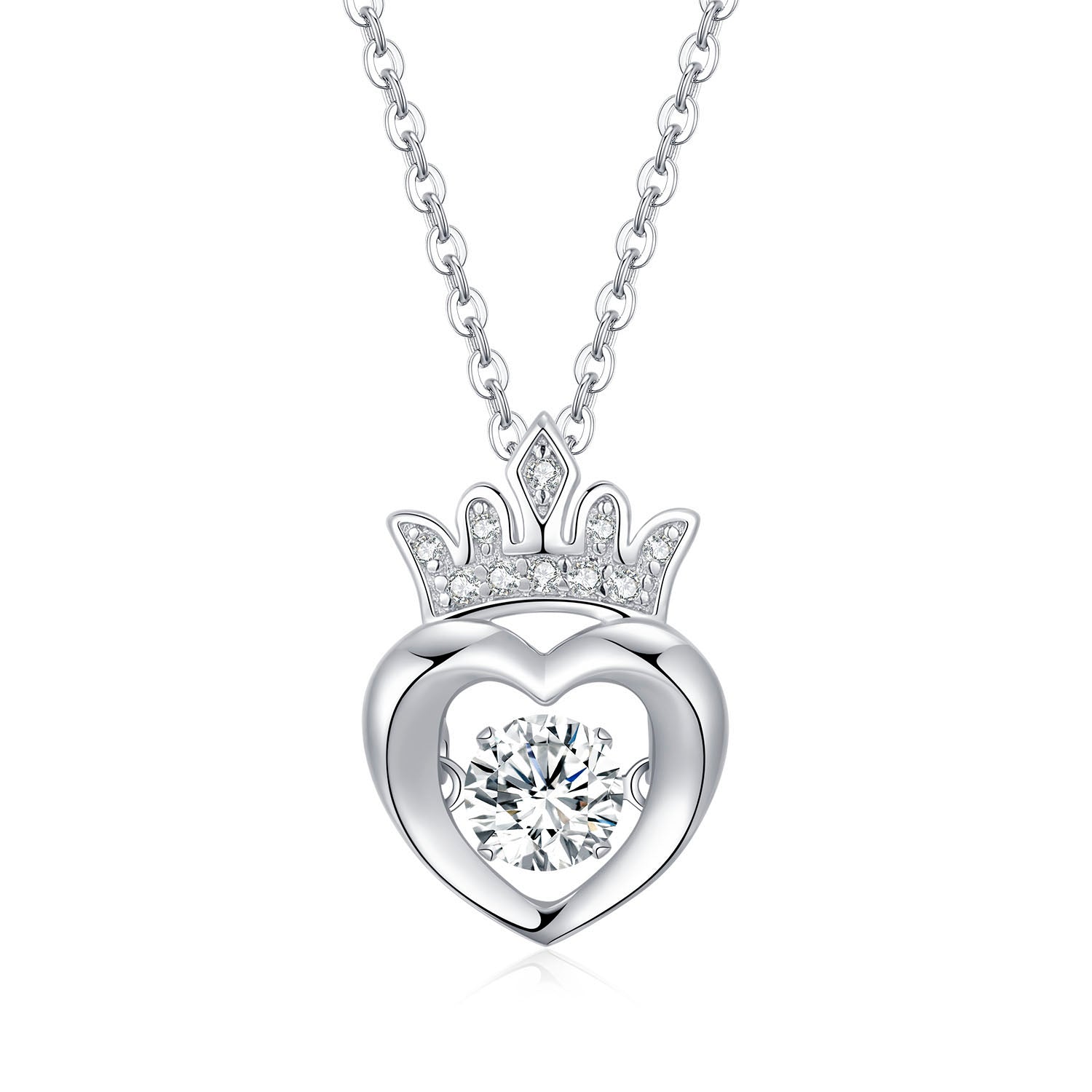 925 Sterling Silver Crown Smart Pendant Necklace