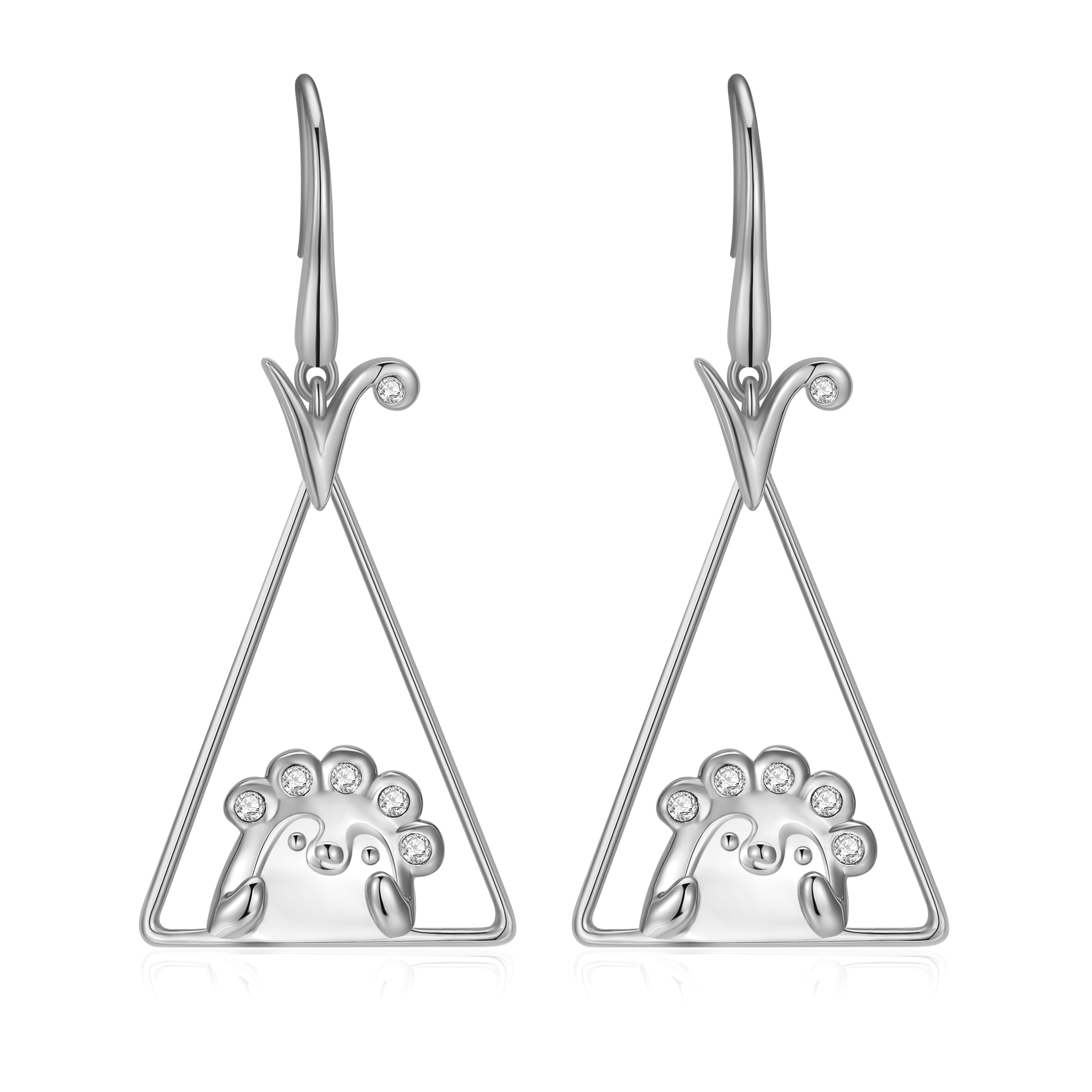 925 Silver Pensive Leather Wide Earrings