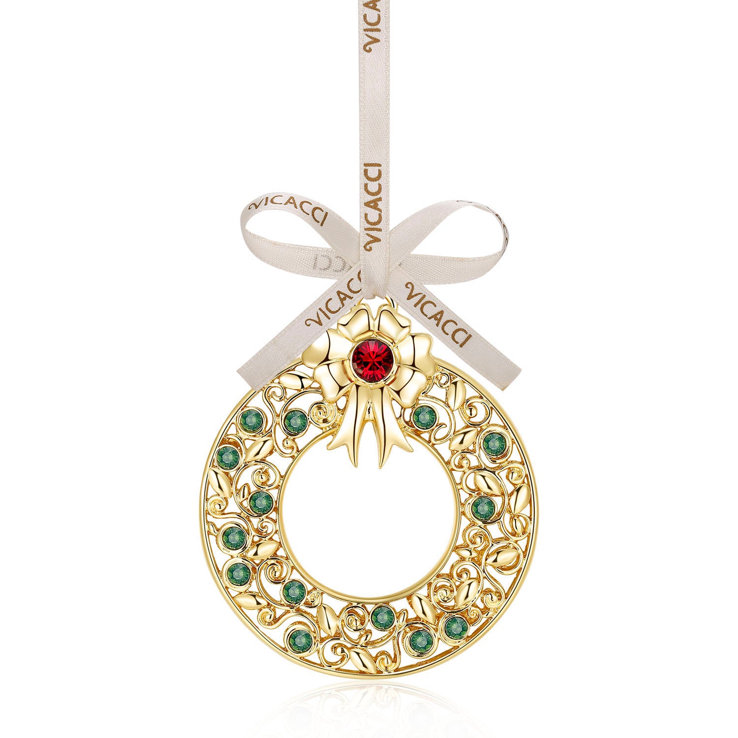 Vicacci gold-plated metal Christmas tree charm