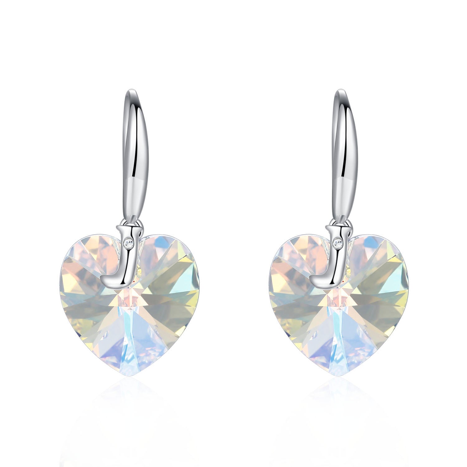 Planet J Heart Earrings with Elements Crystals