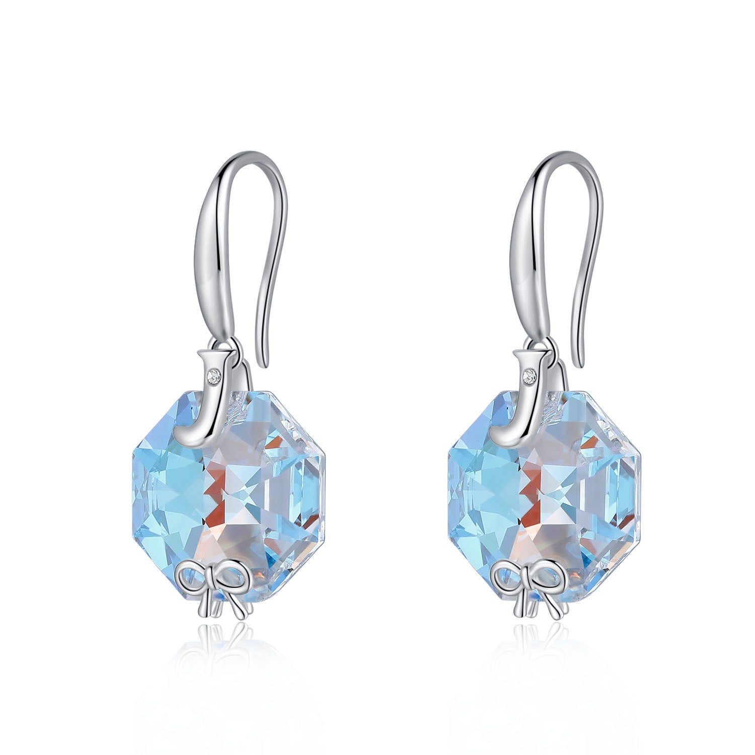 Planet J Pearl Leaf Earrings with Crystals