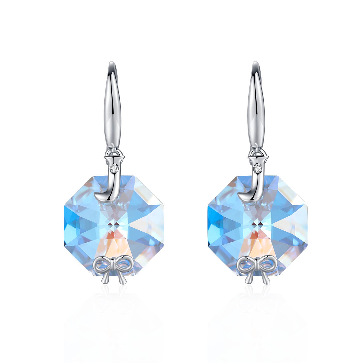 Planet J Pearl Leaf Earrings with Crystals