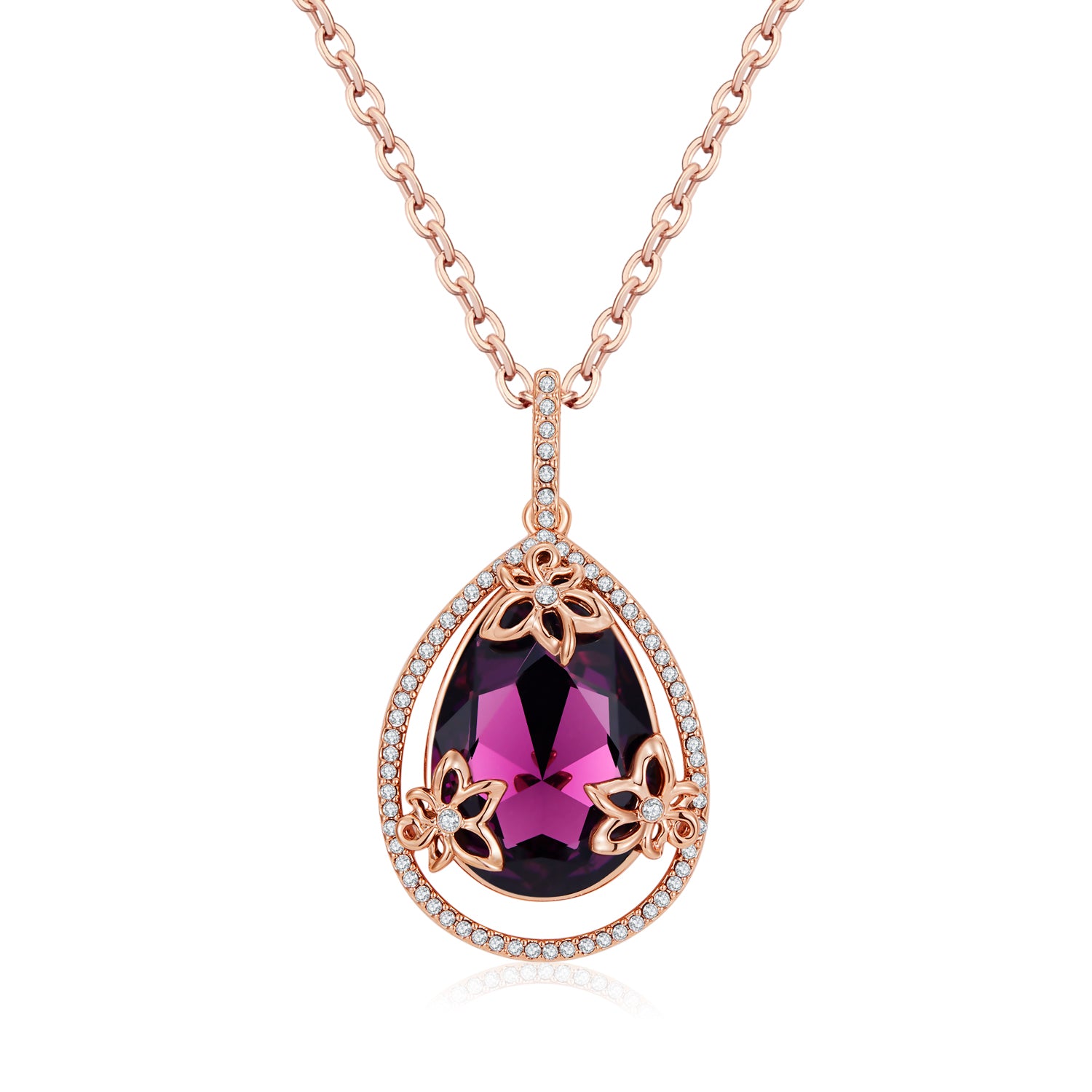 Unique Vikazzi Mermaid Tears Pendant Necklace with Swarovski Crystals