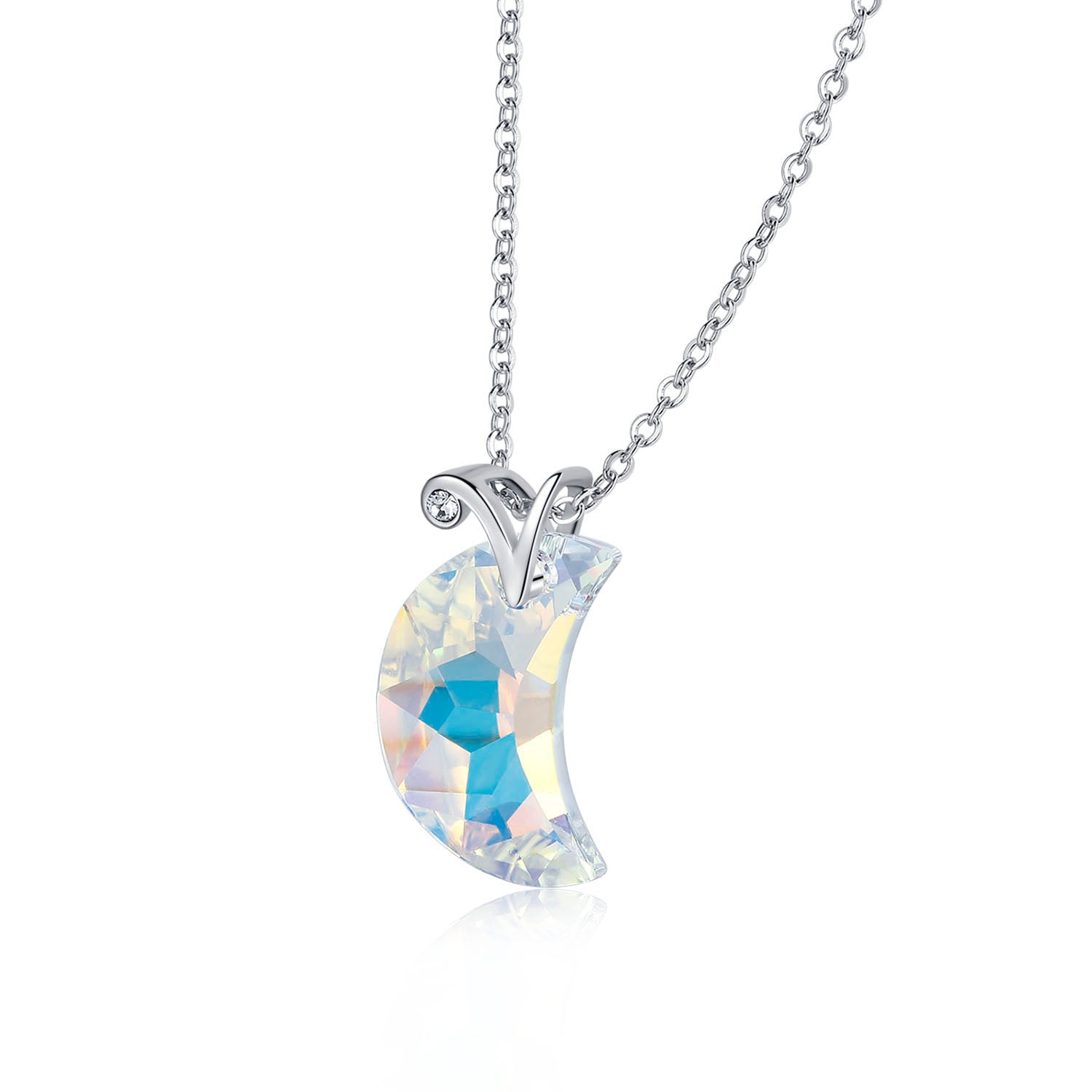 Sterling Silver Moon Goddess Pendant Necklace Using the Top Austrian Crystal