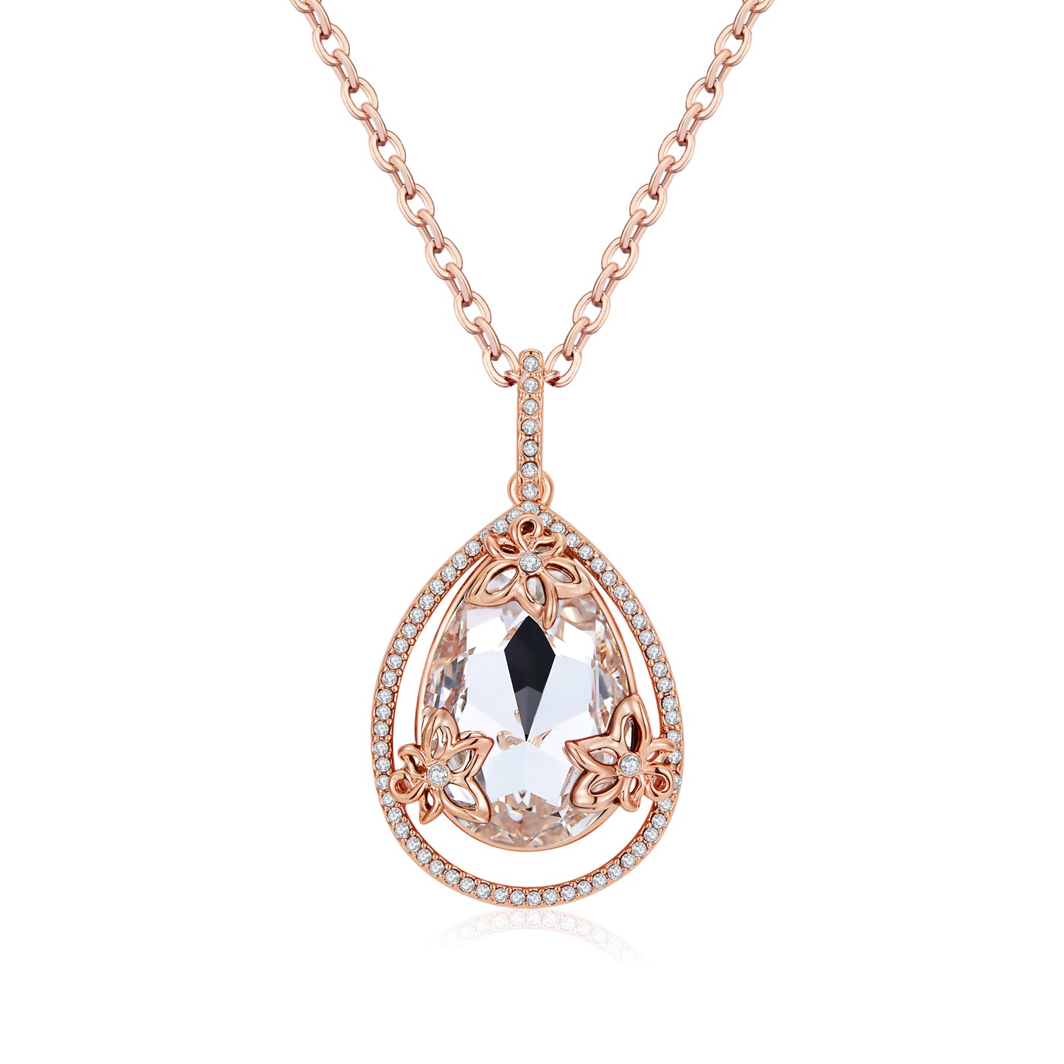 Rose gold VICACCI Mermaid tears Pendant necklace