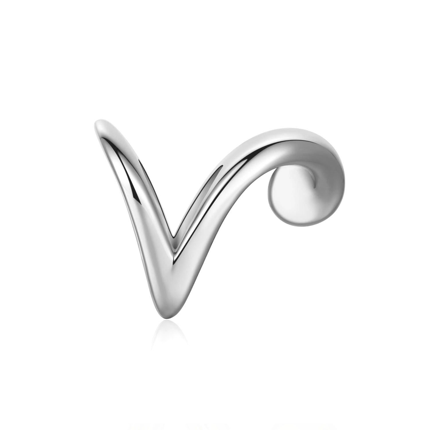 Vicacci V Shape 925 Sterling Silver Swarovski Crystal Charm