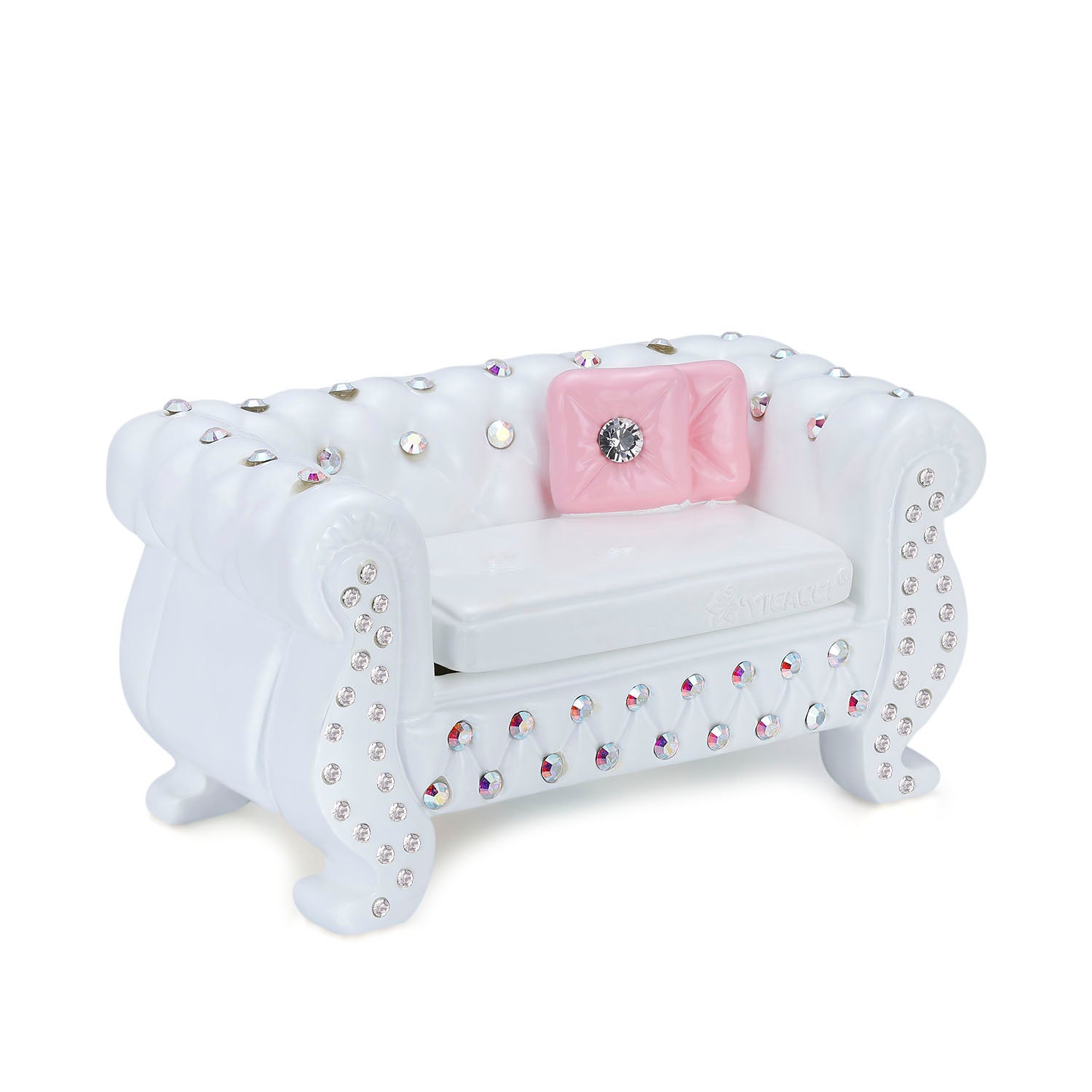 Vicacci Sofa Jewelry Box with Swarovski Crystals