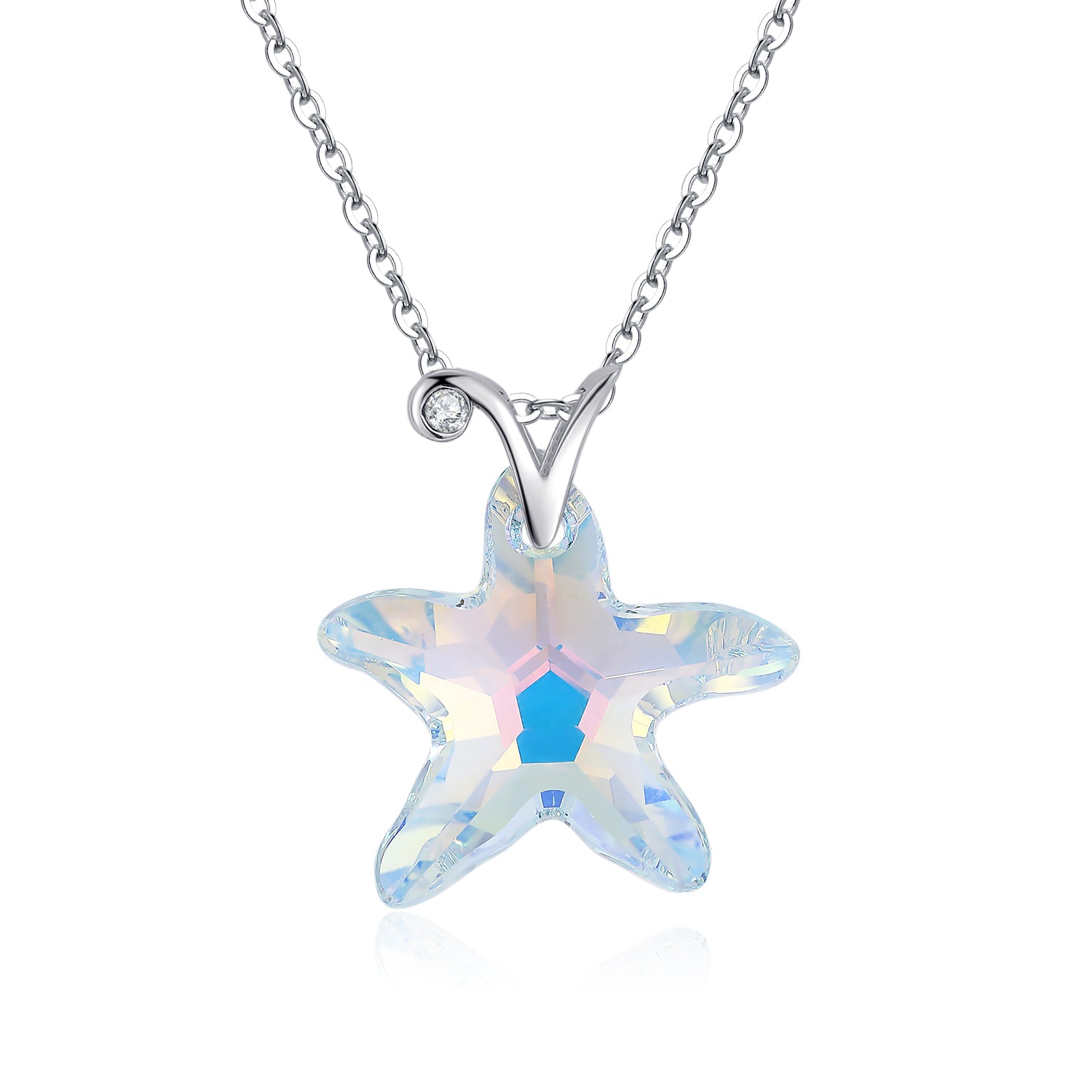 Sterling Silver Ocean Star Pendant Necklace with the Top Austrian Crystal