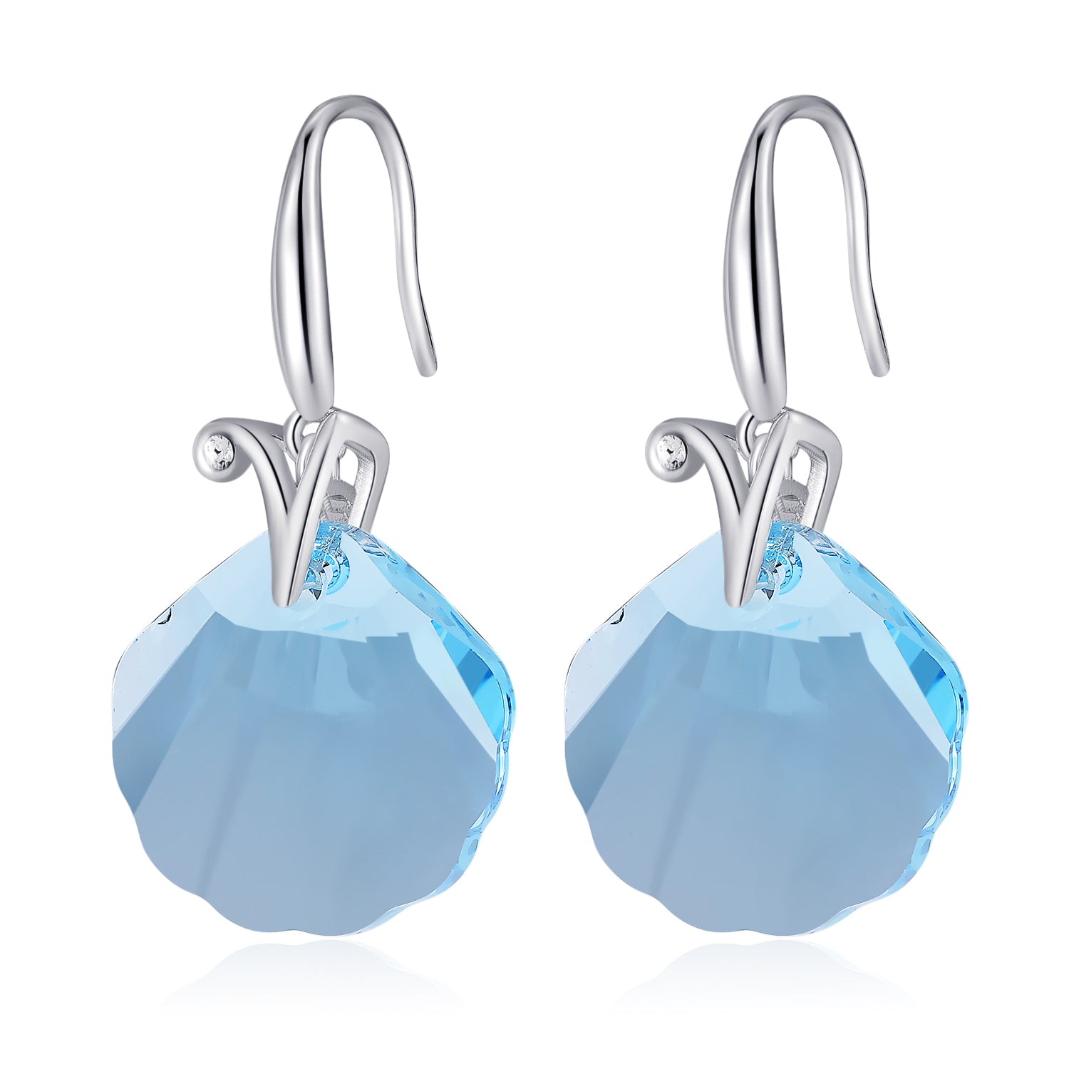 sterling silver shell earrings use the top Austrian crystal