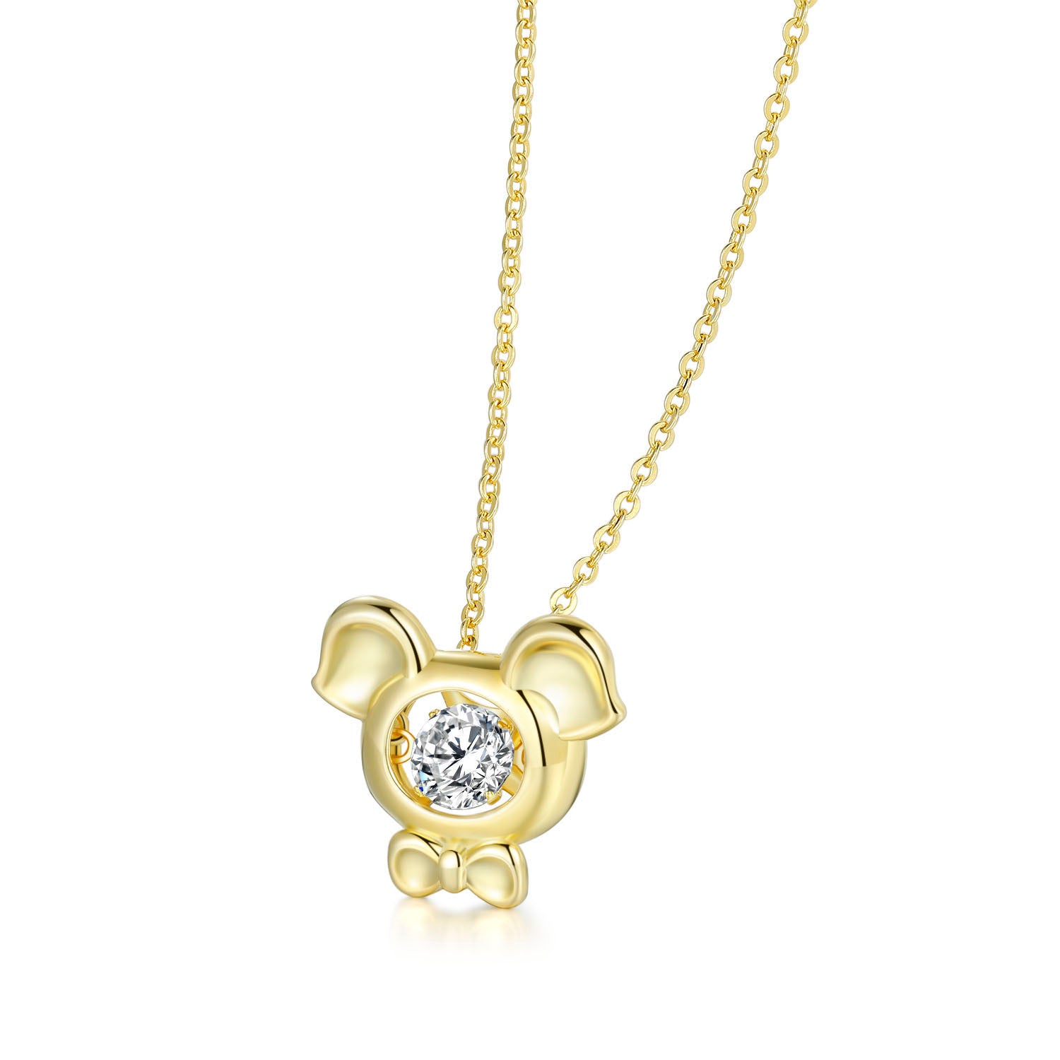 925 Sterling Silver Gold Pig Smart Necklace