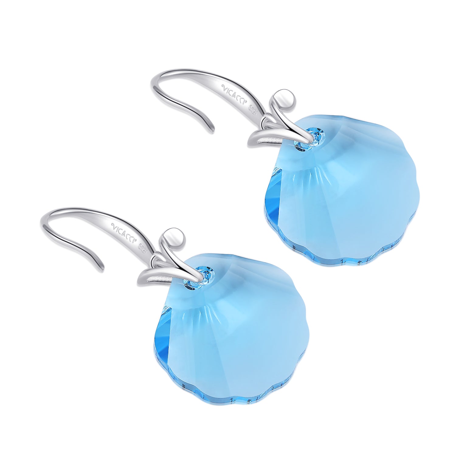 sterling silver shell earrings use the top Austrian crystal