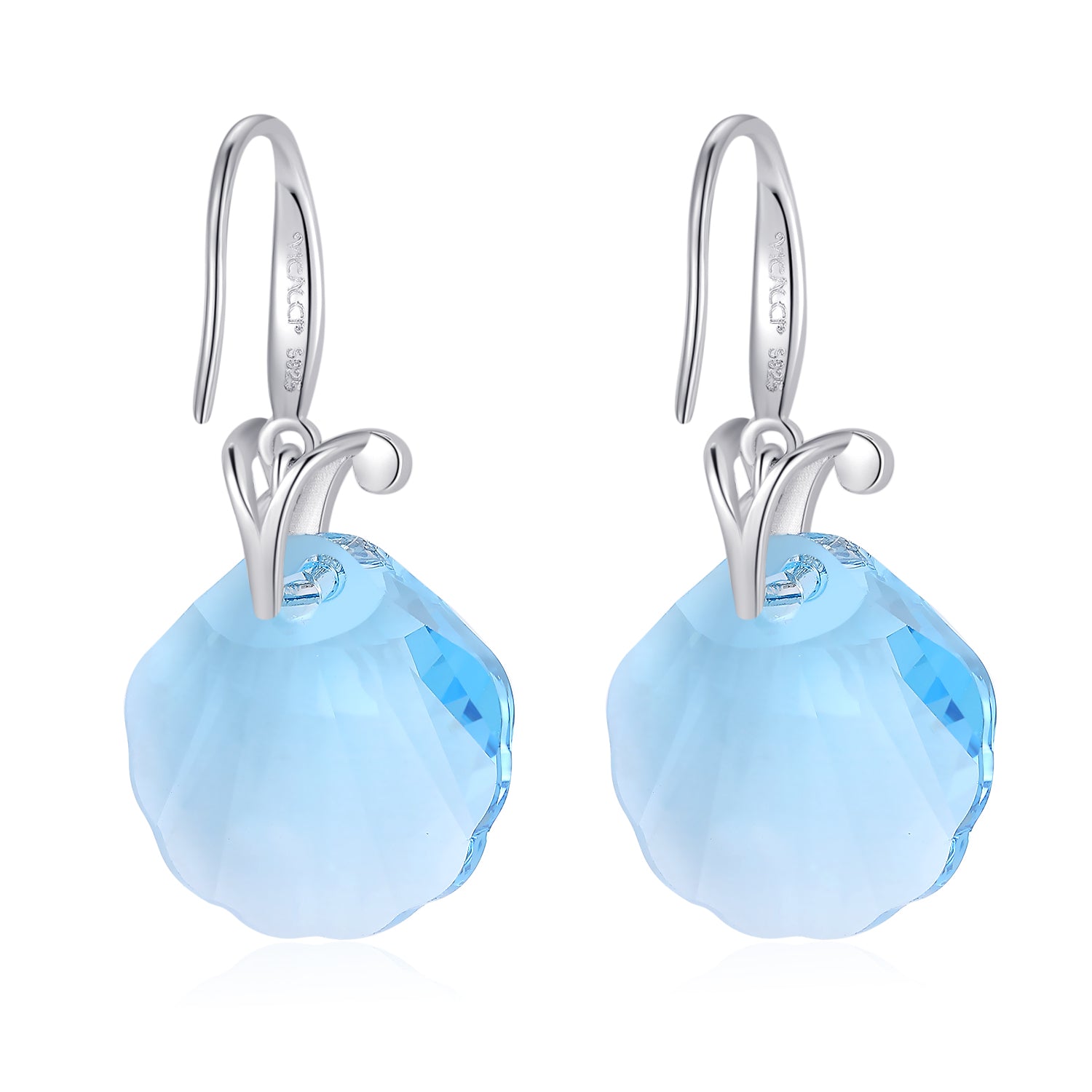 sterling silver shell earrings use the top Austrian crystal