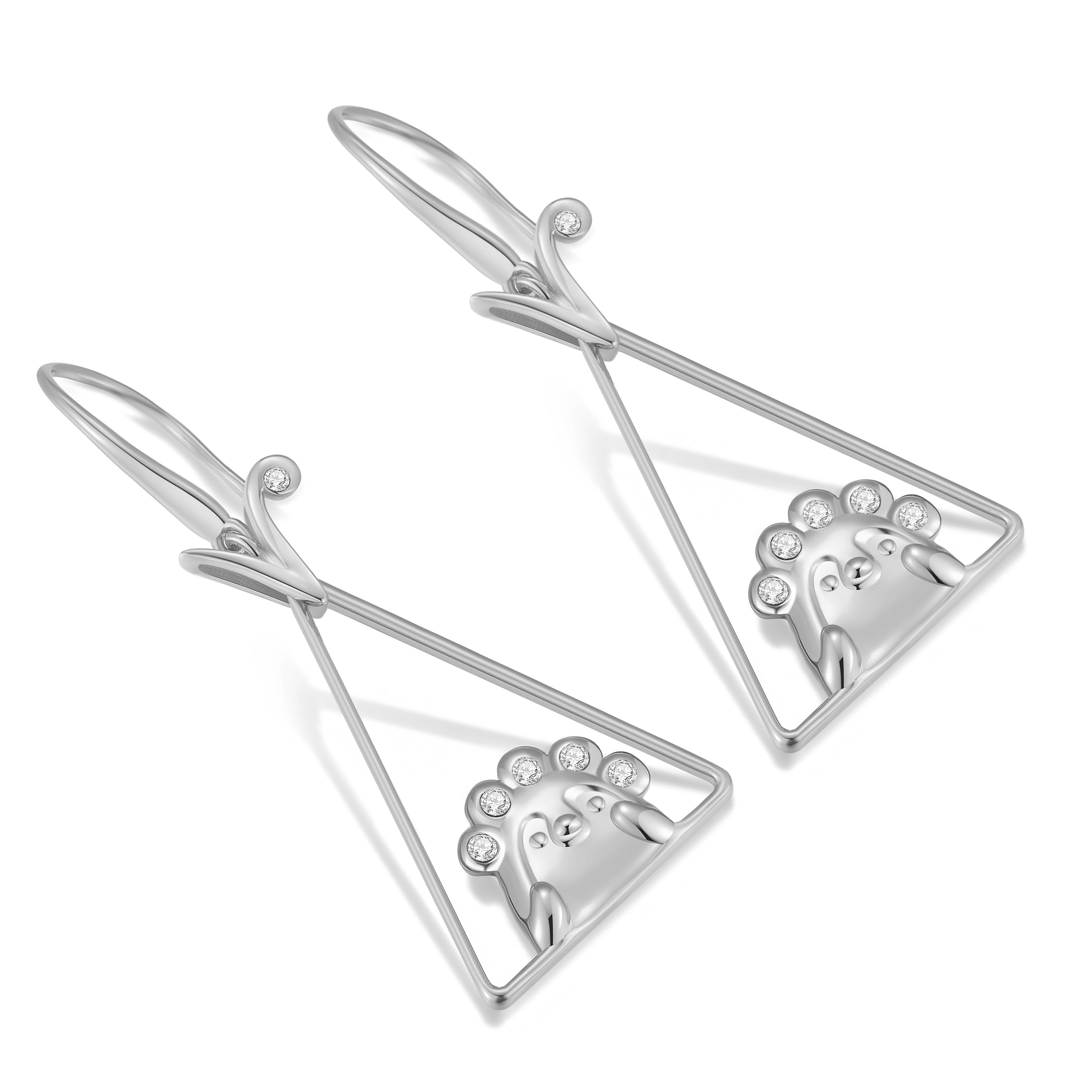 925 Silver Pensive Leather Wide Earrings