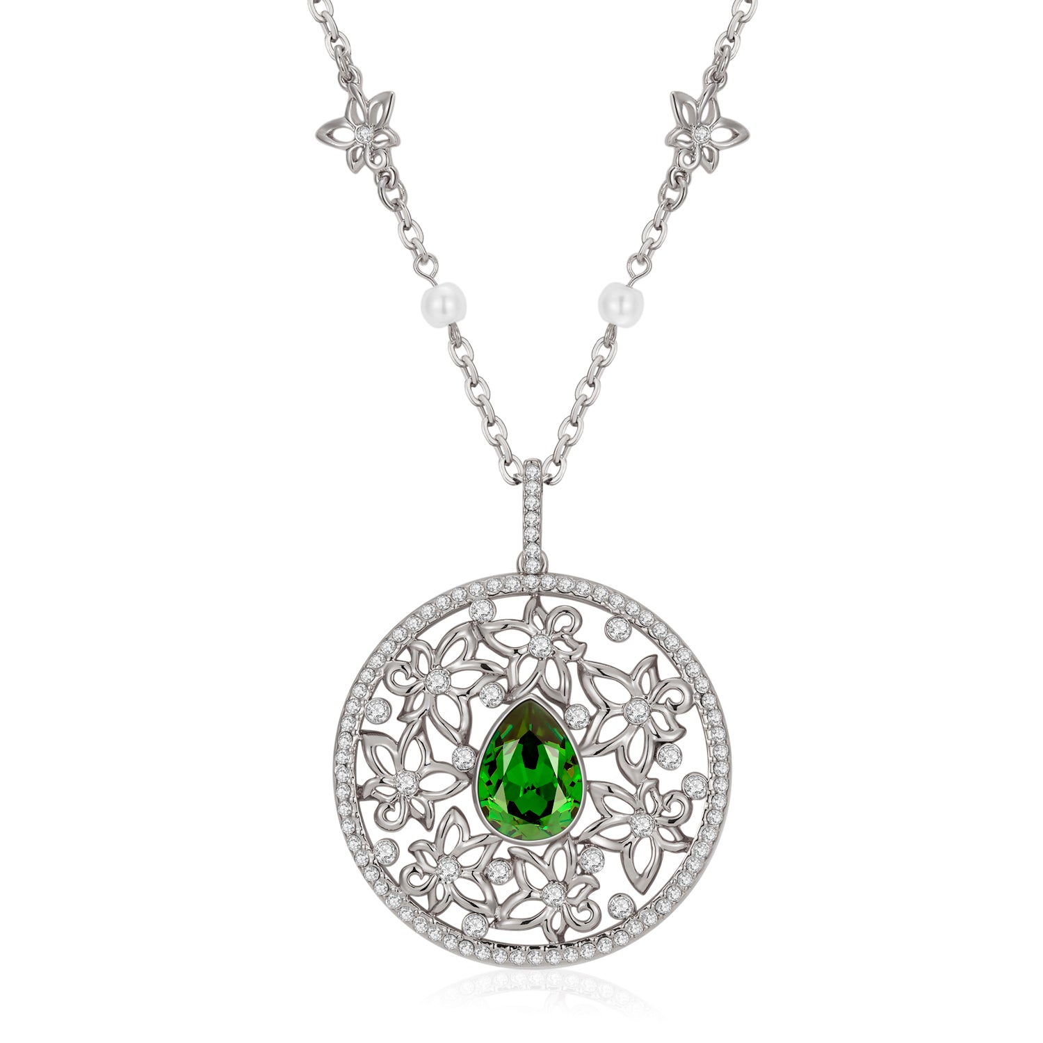 VICACCI Round cut flower necklace