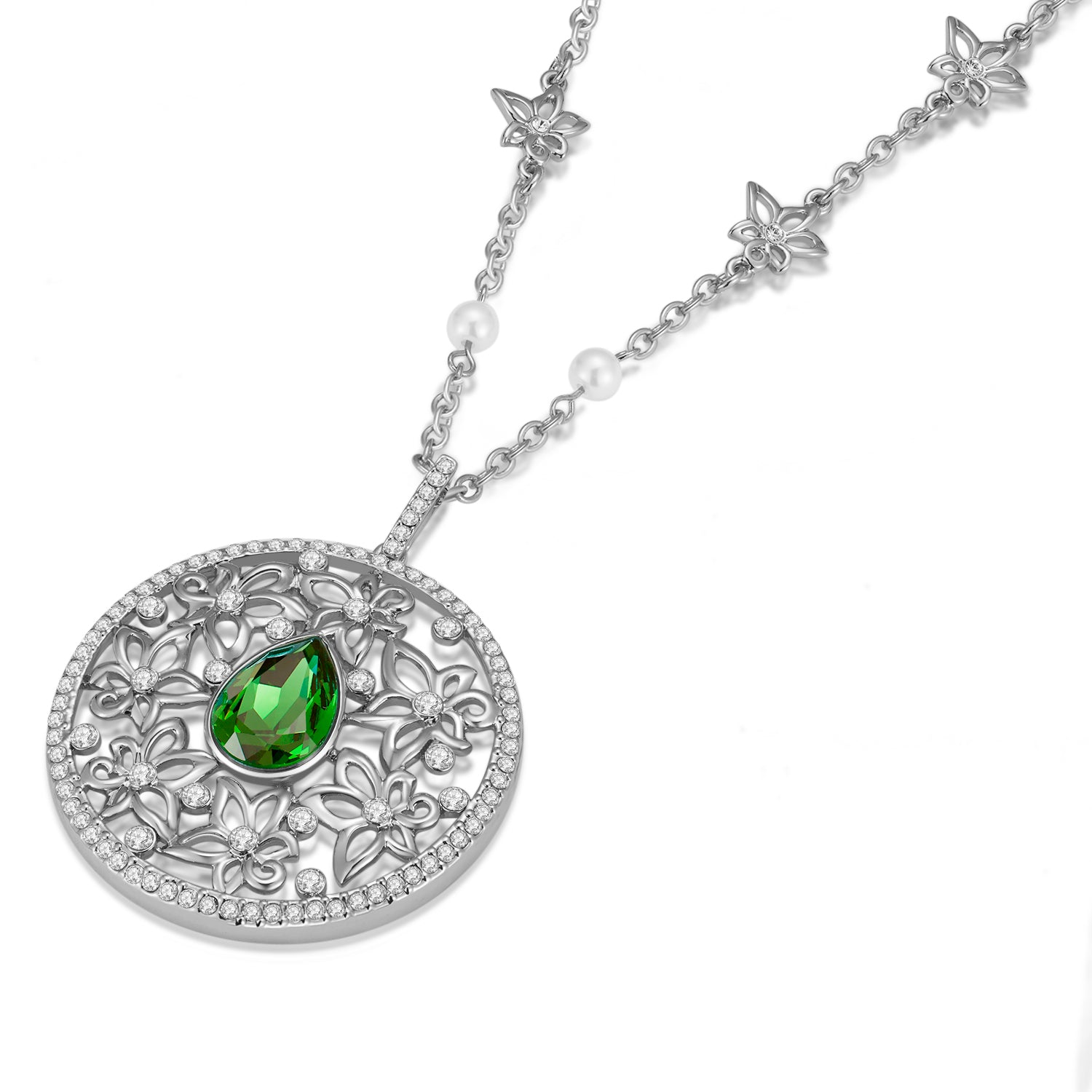 VICACCI Round cut flower necklace