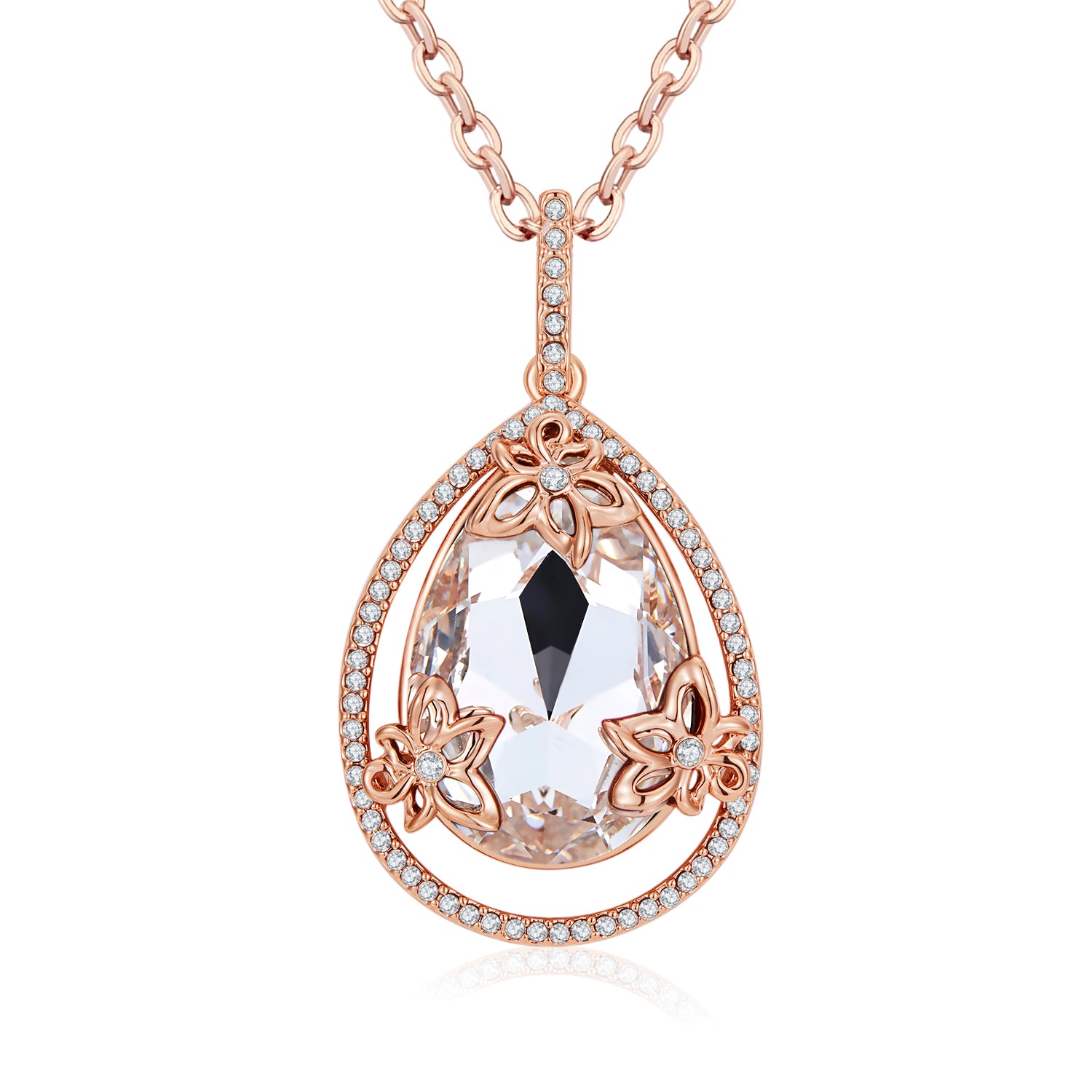 Rose gold VICACCI Mermaid tears Pendant necklace