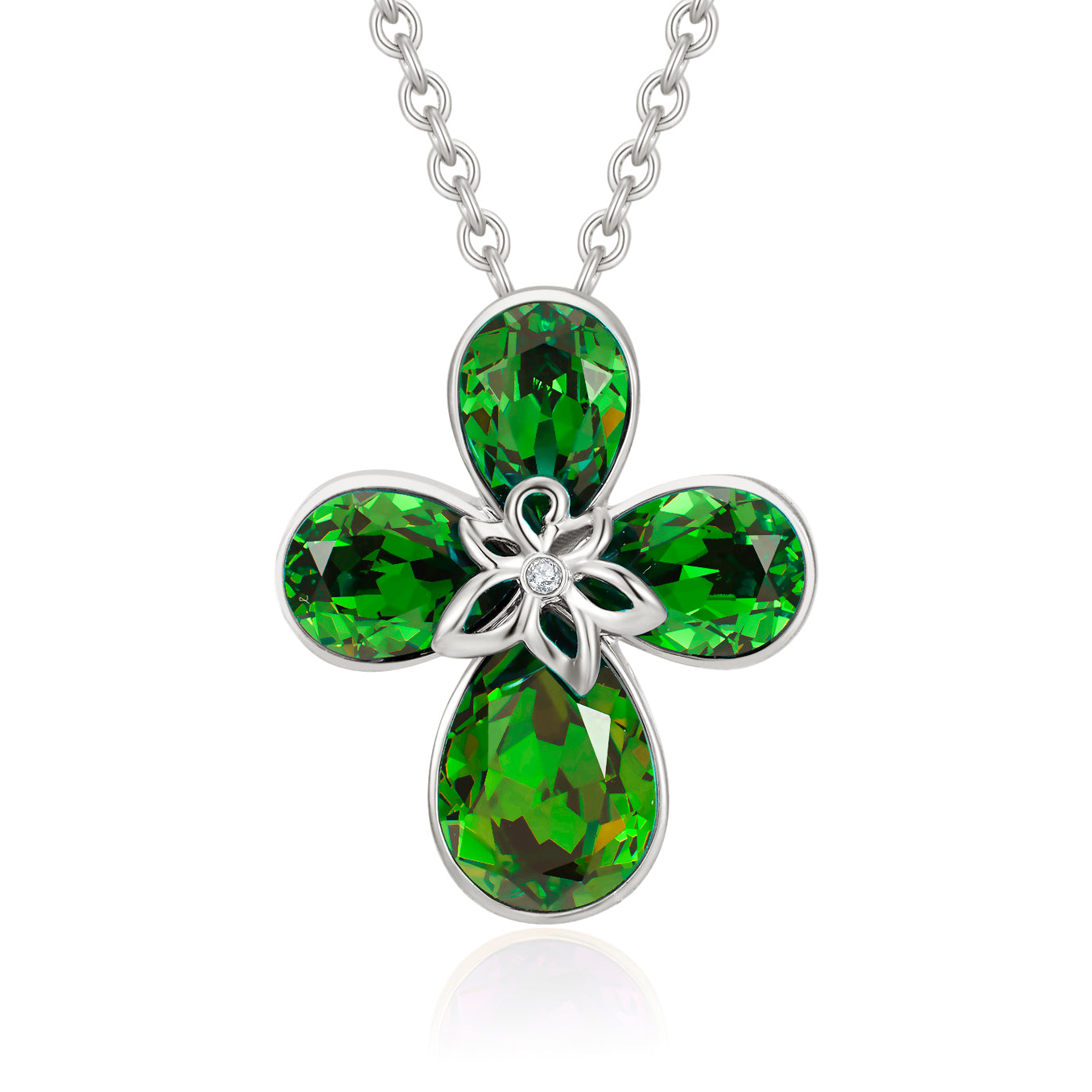 VICACCI White gold Four Leaf Clover Necklace