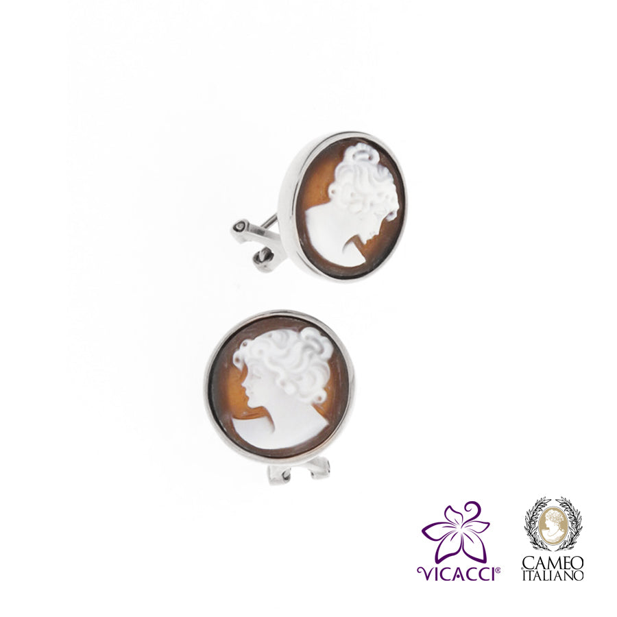 Cameo Italiano, O25 Earrings, 925 Sterling Silver