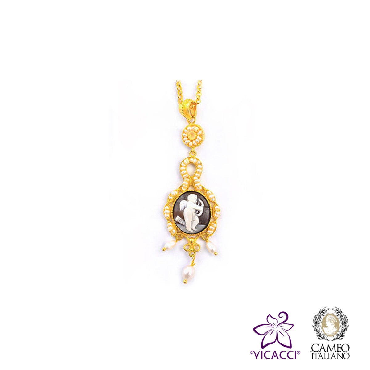 Cameo Italiano, P903 Pendant , Gold Plated Sterling Silver