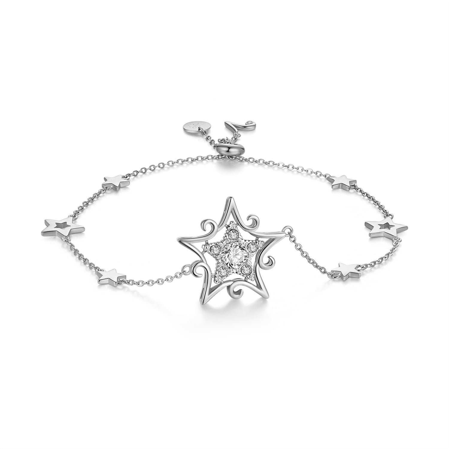 Star Glow 925 silver Vicacci Star Bracelet with white gold plating