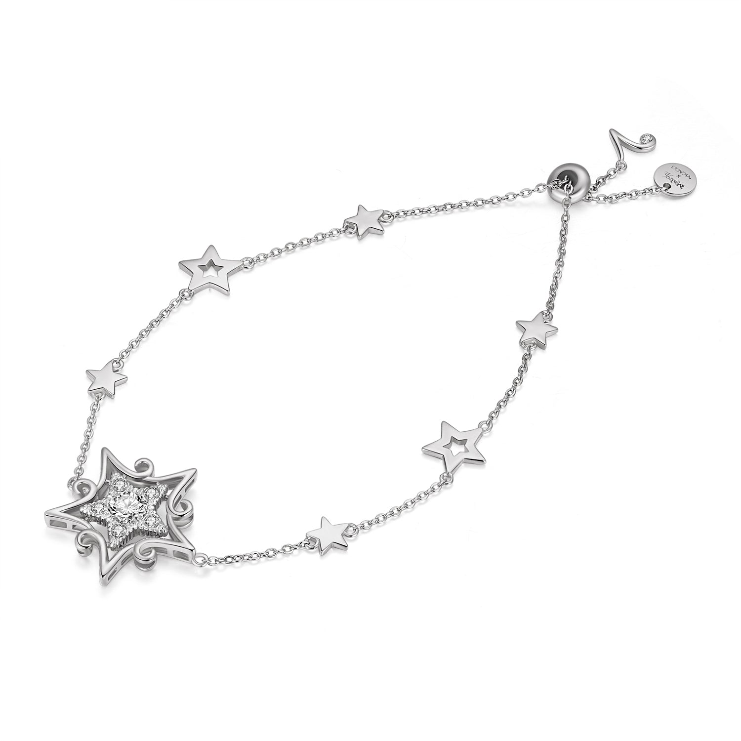 Star Glow 925 silver Vicacci Star Bracelet with white gold plating