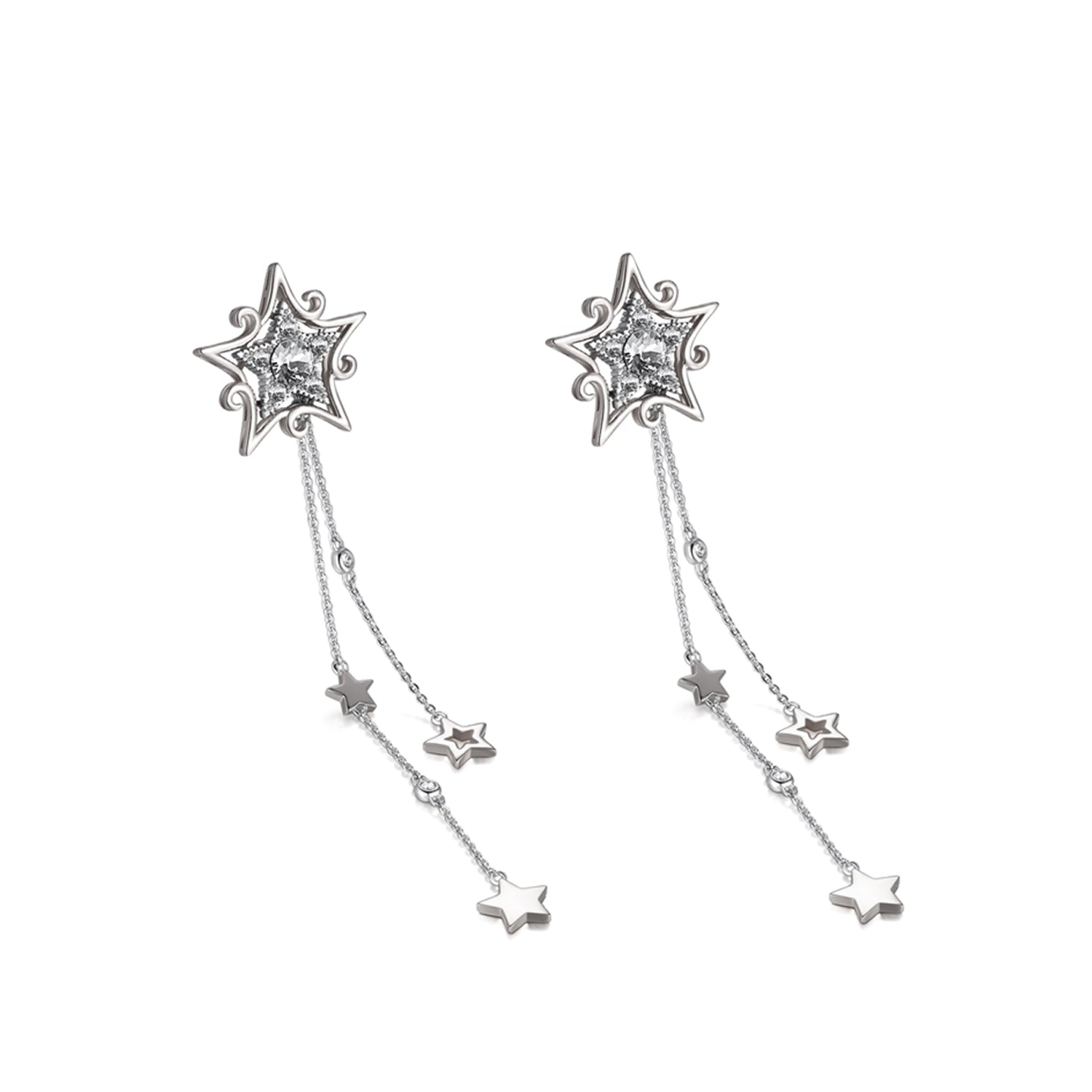 Starry Glow 925 Sterling Silver Star Long Earring