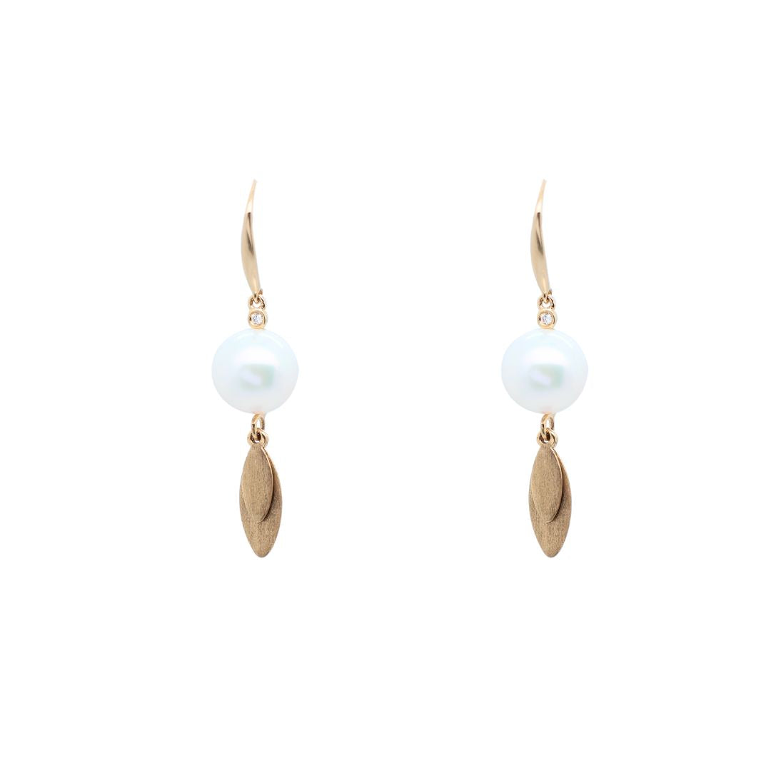 18K Diamond "chimes" Pearls Earrings