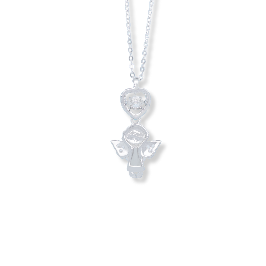 925 Sterling Silver Spiral Angel Necklace