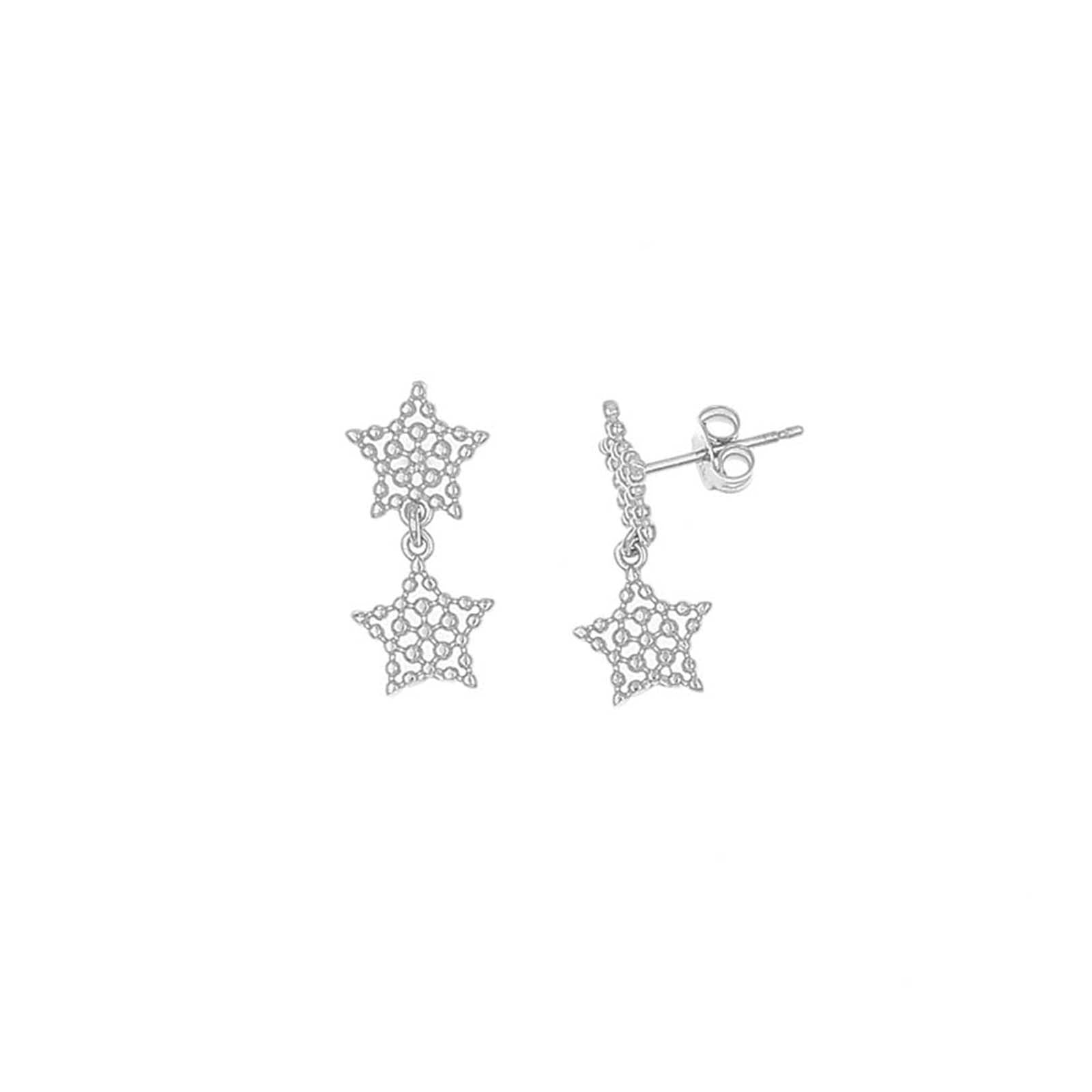 Star Silver Bead earring