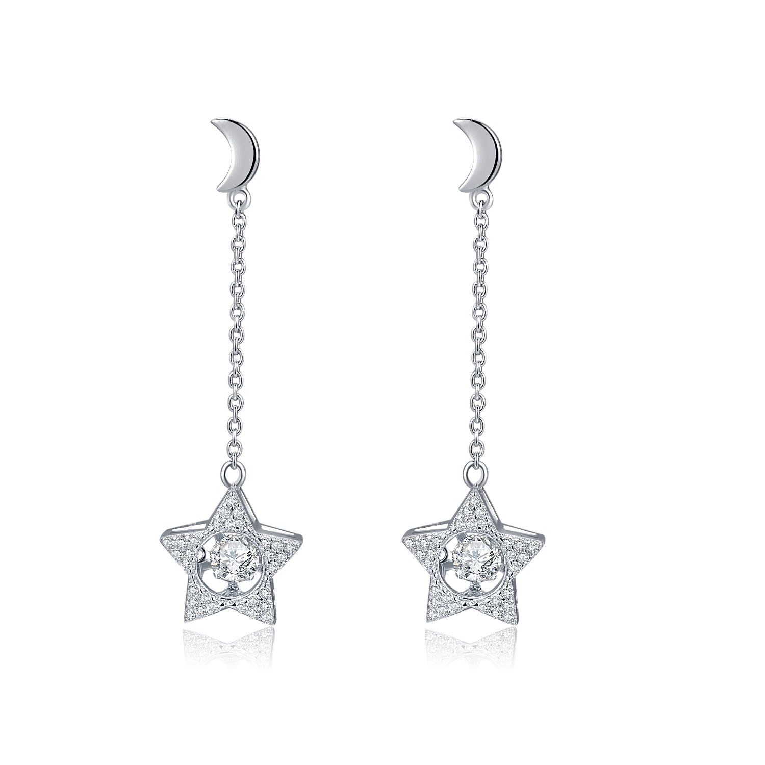 星星和月亮耳環